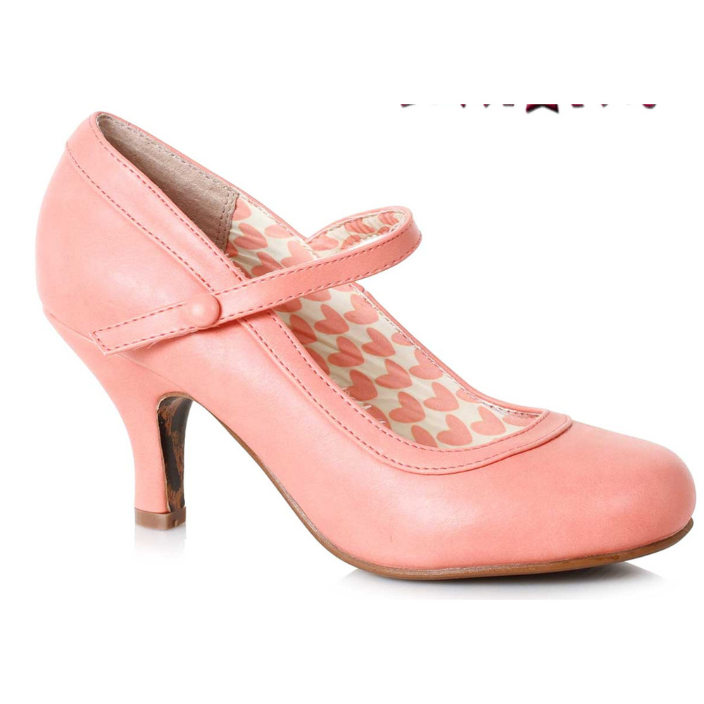 Bettie Page Coral Mary Jane Heels